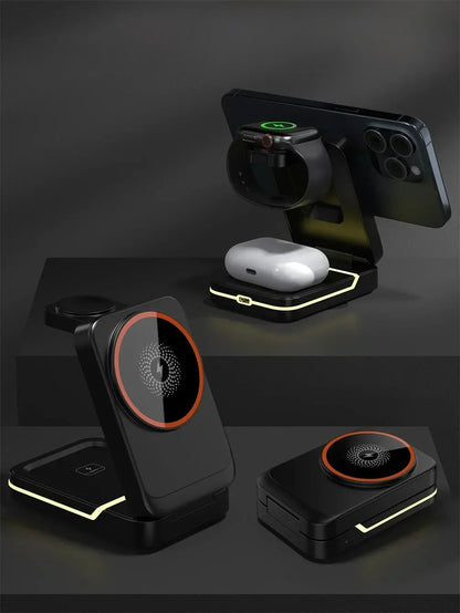 Nano Charge | 3-in-1 Wireless Compact Charger for iPhone, Apple Watch and Airpods